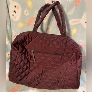 Quilted Burgundy Tote Bag